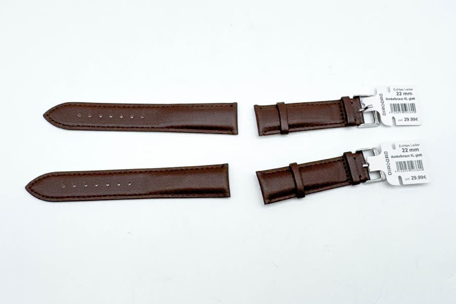 2 Leder Uhrenarmbänder Diadoro, glatt